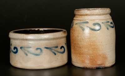 Lot of Two: Haddonfield, NJ Stoneware incl. 1/4 Gal. Jar and Butter Crock