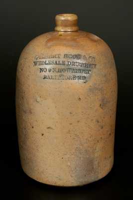 GILBERT BROS. Baltimore Stoneware Advertising Jug