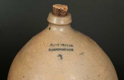 PLINY THAYER / LANSINGBURGH 3 Gal. Stoneware Jug