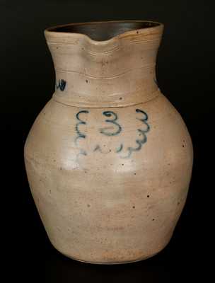3 Gal. Stoneware Pitcher with Slip Trailed Decoration