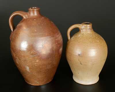 Lot of Two: Stoneware Jugs w/ Reeded Necks, including att. Branch Green