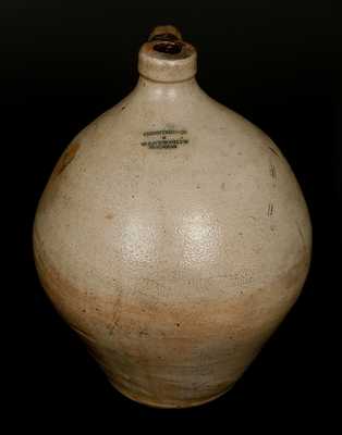 ARMSTRONG & WENTWORTH / NORWICH, CT 3 Gal. Ovoid Stoneware Jug