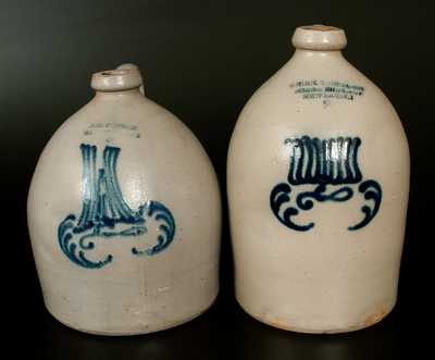 Lot of Two: J. M. Pruden (Elizabethtown, NJ) Stoneware, incl. Newark, NJ Advertising Jug