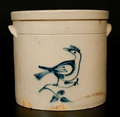 Stoneware Crock with Bird Decoration att. Fulper Bros., Flemington, NJ