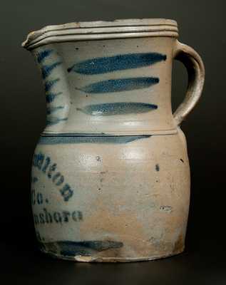 Unusual JAS. HAMILTON & CO. / GREENSBORO, PA Squat Stoneware Pitcher