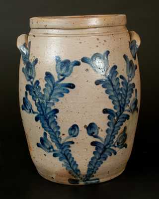 4 Gal. Stoneware Crock with Profuse Tulip Decoration, Baltimore, circa 1860