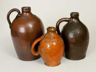 Lot of Three: Stoneware and Redware Jugs with Tennessee Provenance