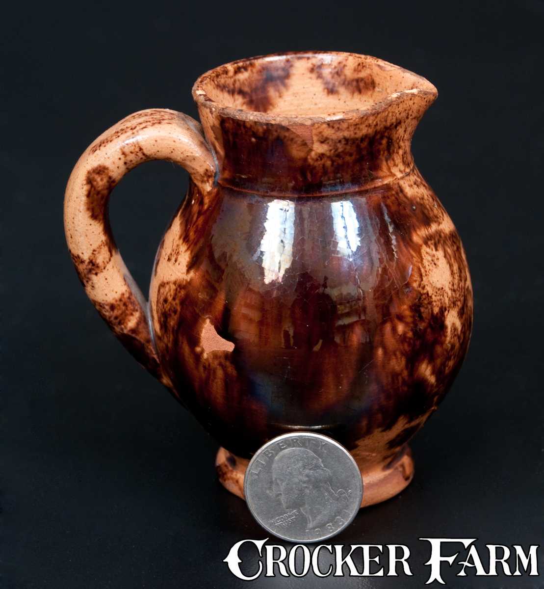 Fine Miniature Glazed Redware Pitcher, Pennsylvania origin, 19th ...