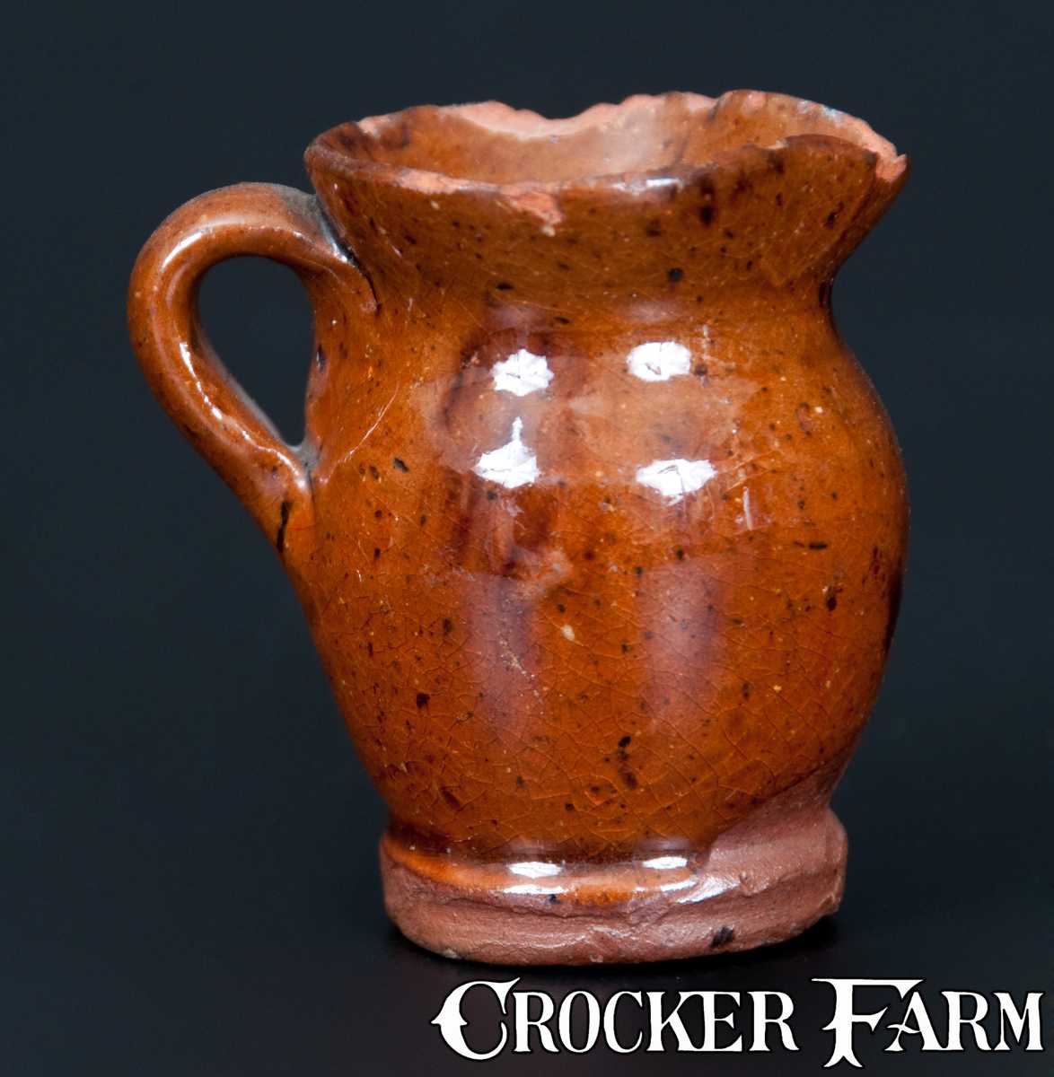Miniature Redware Pitcher with Manganese Decoration -- Lot 121 -- July ...