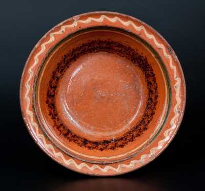 Slip-Decorated Redware Bowl, Mid-Atlantic origin