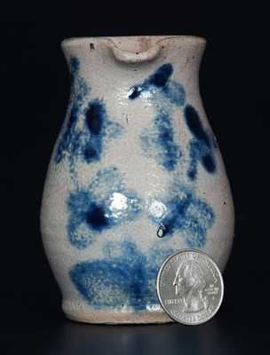 Miniature Baltimore, MD Stoneware Pitcher w/ Floral Decoration, c1875