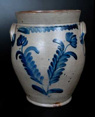 4 Gal. Stoneware Jar with Tulip Decoration, Richard Remmey, circa 1870