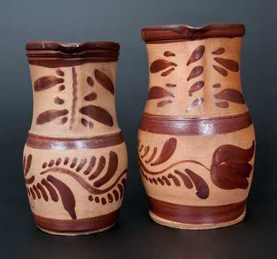 Two Tanware Pitchers, Western PA origin, fourth quarter 19th century