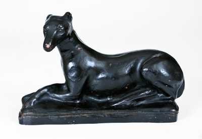 Exceedingly Rare and Important Solomon Bell / Winchester, VA Redware Whippet Figure
