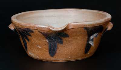 Cobalt-Decorated Stoneware Milkpan, Baltimore, MD origin, circa 1875