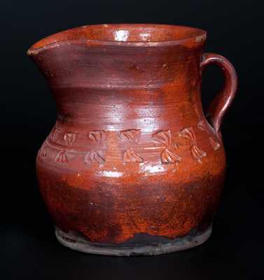 Glazed Redware Pitcher, att. Henry Schofield, Cecil County, MD, circa 1930