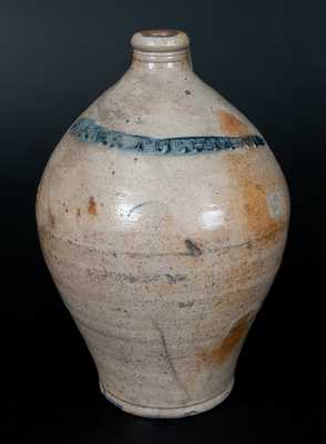 PAUL:CUSHMAN's 2 Gal. Ovoid Stoneware Jug, Albany, c1815