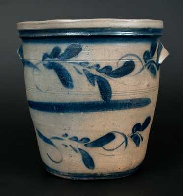 4 Gal. Pail-Shaped Stoneware Jar att. Henry K. Atchison, New Geneva, PA, circa 1860