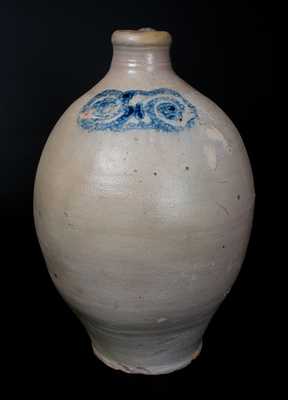 Eighteenth Century Stoneware Jug with Watchspring Decoration, Manhattan or Cheesequake, NJ