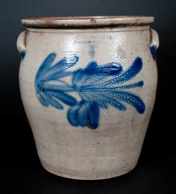 COWDEN & WILCOX / HARRISBURG, PA Stoneware Jar w/ Cobalt Floral Decoration