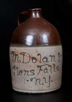 Two-Gallon Stoneware Jug w/ Glens Falls, NY Advertising