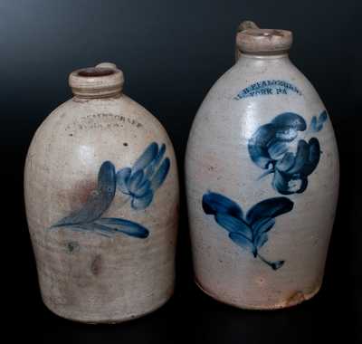 Lot of Two: H. B. PFALTZGRAFF / YORK, PA 1 Gal. Stoneware Jugs