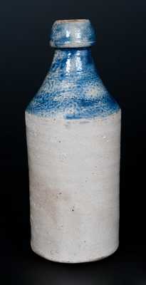 JE FERRIS Stoneware Bottle with Cobalt-Dipped Top