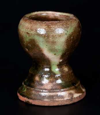 Multi-Glazed Redware Egg Cup, Strasburg, VA, circa 1890