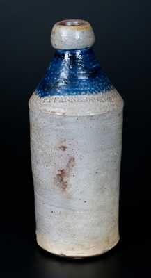 P. PFANNEBECKER Stoneware Bottle w/ Cobalt-Dipped Top