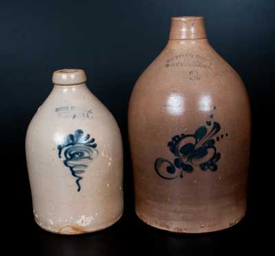 Lot of Two: FORT EDWARD, NY Decorated Stoneware Jugs