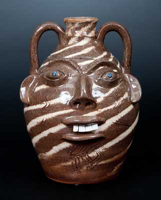 Walter Fleming Stoneware Swirl Face Jug