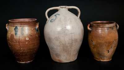 Lot of Three: Early Ovoid American Stoneware Vessels