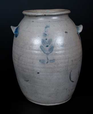 1 1/2 Gal. Att. H. Smith & Co., Alexandria, VA Stoneware Crock with Floral Decoration