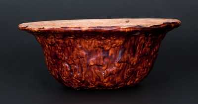 Scarce Glazed Redware Hanging Flowerpot, Stamped "JOHN W. BELL / Waynesboro, Pa."