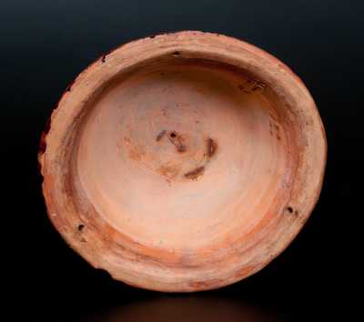 Scarce Glazed Redware Hanging Flowerpot, Stamped 