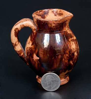 Fine Miniature Glazed Redware Pitcher, Pennsylvania origin, 19th century