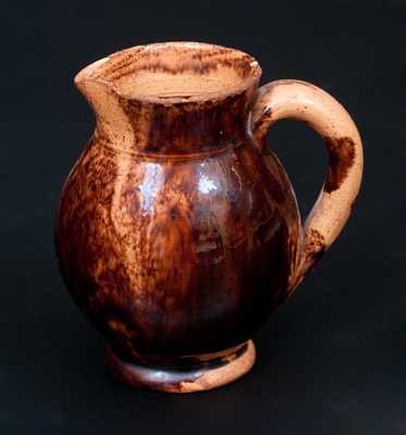 Fine Miniature Glazed Redware Pitcher, Pennsylvania origin, 19th century