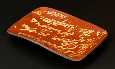 Very Important Norwalk, CT, Redware Loaf Dish, 