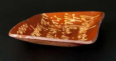 Very Important Norwalk, CT, Redware Loaf Dish, 