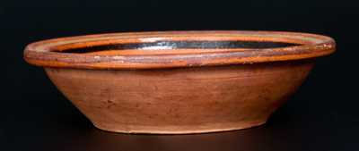 Small-Sized Redware Bowl with Elaborate Slip Decoration, probably Berks County, PA