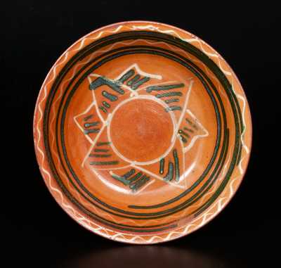 Exceptional Snow Hill Nunnery Redware Bowl, att. John Bell, Waynesboro, PA