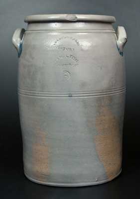 Extremely Rare Stoneware Crock Stamped N. COOPER & POWER / MAYSVILLE and HAMILTON / GREENSBORO, PA