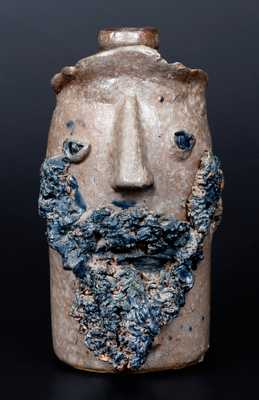 Virginia Stoneware Cobalt-Decorated Face Jug