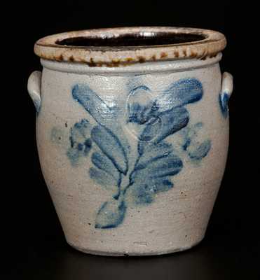 Miniature Stoneware Crock with Floral Decoration, Pennsylvania, possibly Pfaltzgraff