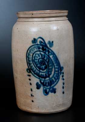 New Jersey Stoneware Jar with Slip-Trailed Snail Decoration