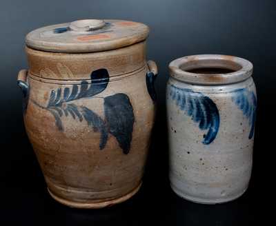 Lot of Two: Remmey Stoneware Lidded Jar, Baltimore Stoneware Jar