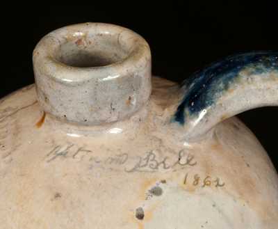 Extremely Rare Upton M. Bell / Waynesboro / May 21, 1862 JOHN BELL Celadon-Glazed Stoneware Jug