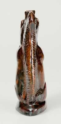 Moravian Redware Squirrel Bottle, Rudolph Christ, Salem, NC, early 19th century