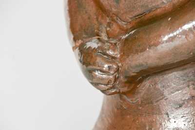 Extremely Important Southern Stoneware African-American Preacher Face Vessel, Rock Mills, Alabama