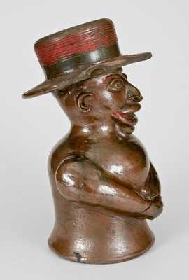 Extremely Important Southern Stoneware African-American Preacher Face Vessel, Rock Mills, Alabama
